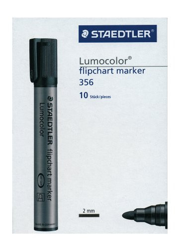 Staedtler Lumocolor flip chart marker bullet tip 356-9 box 10 black
