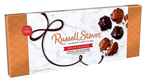 Russell Stover Milk Chocolate  and  Dark Chocolate Pecan Delights Box