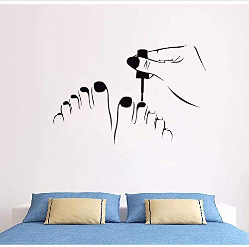 Pedicure Wall Stickers Beauty Salon Nail Shop Decoration Vinyl Pedicure Wall Applique Nail Art Wall Painting Window Decal 56 85Cm Customizable