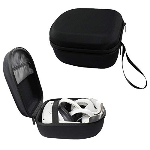 B.TAWD Hard Case for Oculus Quest  and  Quest 2- Travel Case Protective Cover Storage Bag- Hard Storage Bag For VR Gaming Headset-Black- With VR Lens Protect Cover
