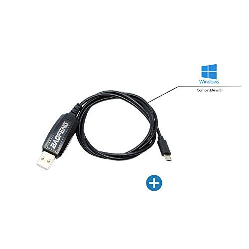 Baofeng USB Programming Cable for Mini Two Way Radio BF-T1, BF-9100 Walkie Talkie UHF 400-470mhz, USA Warranty