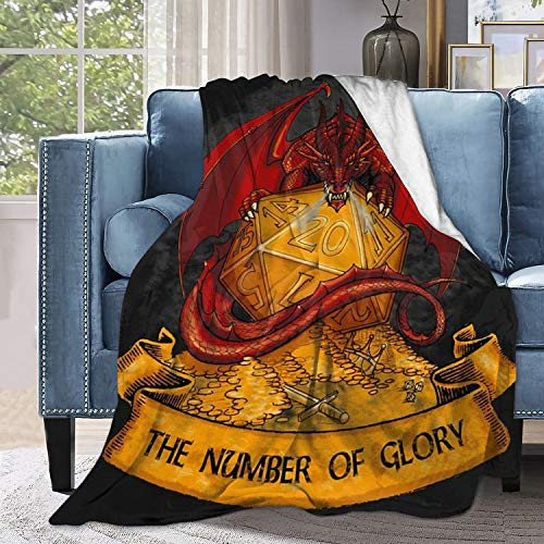Amaberl Dungeons Dragons D20 Dice Blanket-Christmas Home Decor-Blanket Fuzzy Warm Throws for Winter Bedding-Ultra-Soft Micro Fleece Blanket Cozy Couch Bed Soft Warm Plush Quilt