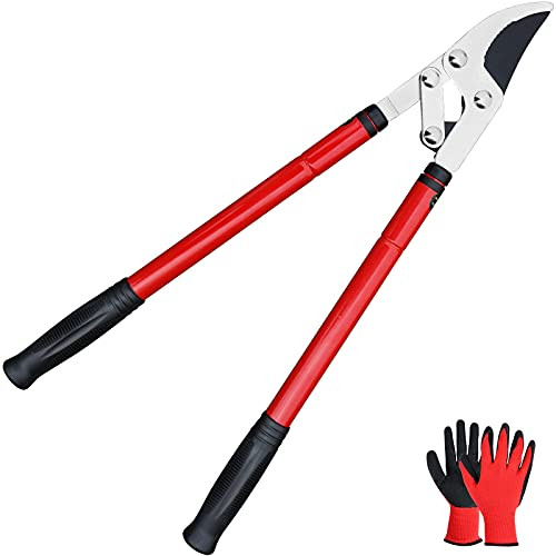 Gardtech Extendable Anvil Loppers- 25-38'' Telescopic Heavy Duty Garden Hand Lopper- Sharp 'Shark' Blade for Thick Branches Easy Clean Cut - with Bonus Garden Gloves