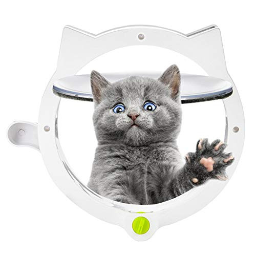 Cat Door with 4 Way Locking Pet Flap Door for Interior and Exterior Doors Cats Kitties Puppy