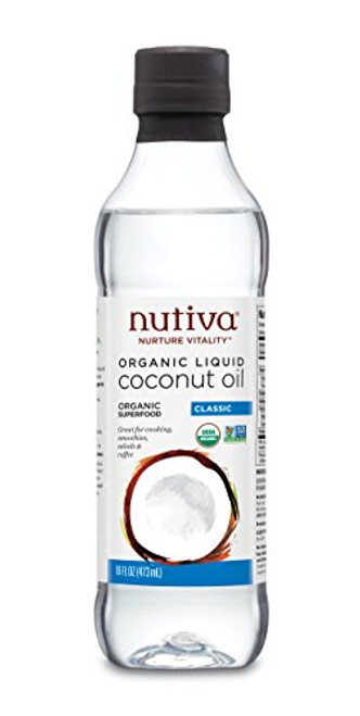 Nutiva Organic, Unrefined, Liquid Coconut Oil from Fresh, non-GMO, Sustainably Farmed Coconuts, 16-ounce