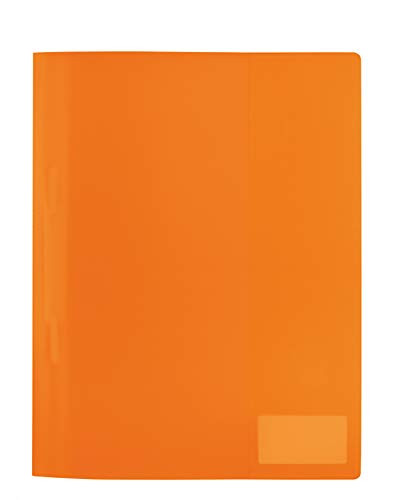 Herma 19487 File Folder DIN A4 Translucent Made of Sturdy Polypropylene Film with Labelling Label and Insert Pocket Orange