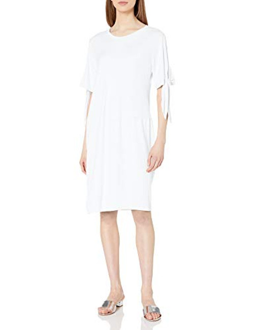 M Made in Italy Women's Short Sleeve t-Shirt Dress- White