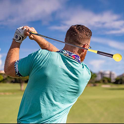 Brakites Golf Swing Trainer Aid- Training Aid for Improved Rhythm- Flexibility- Balance- Tempo- and Strength Training Suit for Indoor Practice Chipping Hitting Golf Accessories -Yellow-