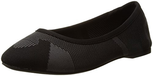Skechers Women's Cleo Wham Flat- Black/Charcoal- 6 M US