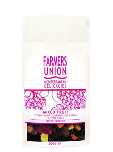 Farmers Union Dried Mixed Fruit - Sultanas Currants Orange Peel 200g - Currants- sultana raisins and citrus peels are the best choices to be added in baking recipes- cereals or snacks.