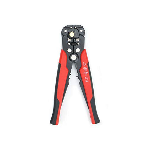 Automatic Wire Stripping Tool, Cutting Pliers Tool, Self-adjusting Stripper with Crimper Multi-function Pliers Terminal Tools Insulation Wire Stripper-Red with Black
