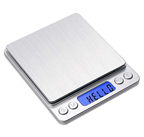 QAWSED Kitchen Food Scale 500G/0.01G 3000G/0.1G 2000G/0.1G 1000G/0.1G Mini Digital Jewelry Scale Electronic Balance Food Pocket Weight Scale 1Kg 0.1G
