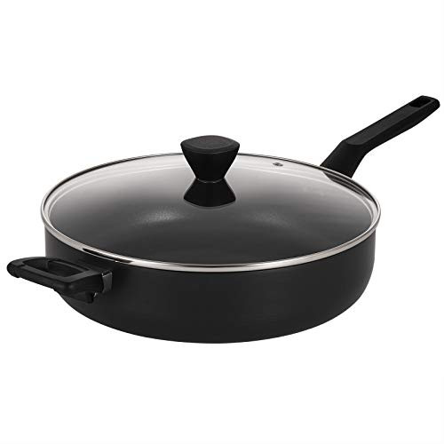 EPPMO Hard Anodized Nonstick Jumbo Cooker with Lid- Saute Pan with Bakelite Handle- 5 Quart