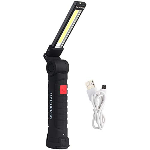 MULSN USB Rechargeable Work Light, Portable COB Work Light | Magnetic Base Ultra Bright LED Flashlight | Inspection Lamp for Car Repairing, Workshop, Camping, Emergency Lighting