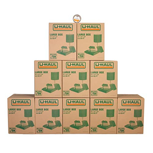 UHaul Large Moving Boxes Pack of 10 Boxes 18 x 18 x 24 Bonus