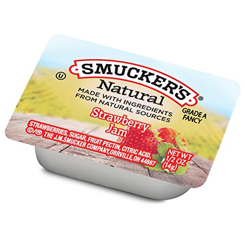 Smucker's Natural Strawberry Jam- 0.5 Ounce -Pack of 200-