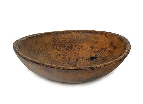 Colonial Tin Works Primitive Large Farmhouse Bowl with Hole- Brown
