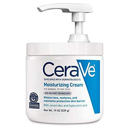 CeraVe Moisturizing Cream | Daily Face and Body Moisturizer for Dry Skin Pump -19 Ounce Pack of 2- Moisturizing Cream-
