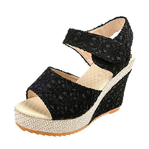 Women Ankle Strap Platform Wedges Sandals High Heel Wedge Sandals Dress Shoes Peep Toe Sandals