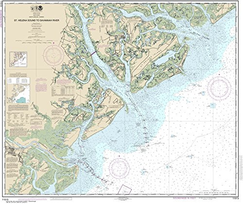 NOAA Chart 11513 St. Helena Sound to Savannah River- 35.63inch X 42.43inch Paper Chart