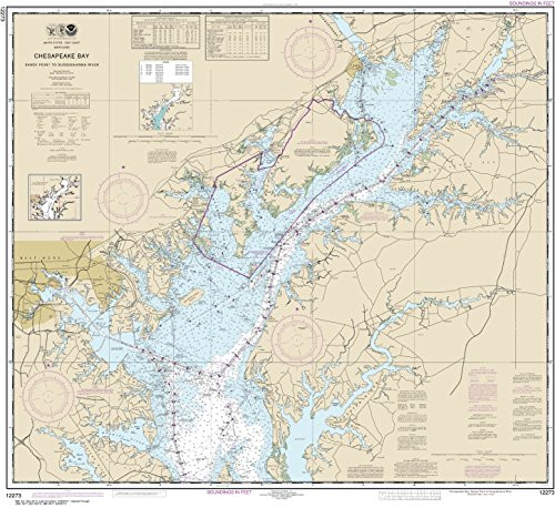 NOAA Chart 12273 Chesapeake Bay Sandy Point to Susquehanna River- 35.37inch X 38.64inch Paper Chart