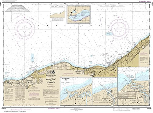 NOAA Chart 14826 Moss Point to Vermilion-Beaver Creek-Vermilion Harbor-Rocky River- 28.96inch X 38.87inch Paper Chart