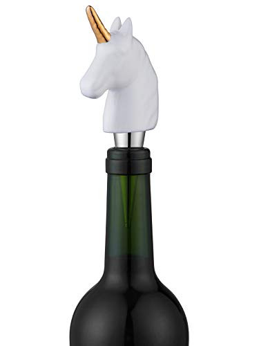 Smokeyojos Porcelain White Unicorn Wine Bottle Stoppers Decorative Stoppers Wine Accessories Gift | Unique Gift for Valentine, Birthday, Wedding, Holiday Party, New Year