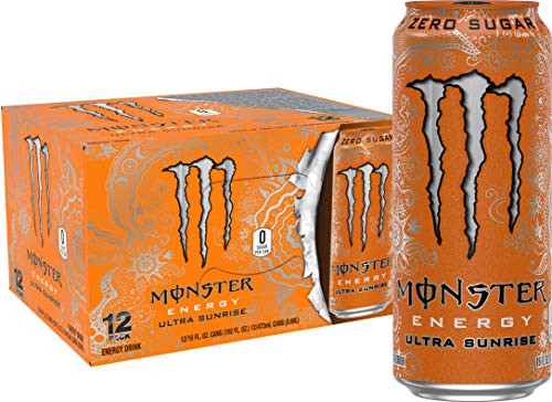 Monster Energy Ultra Sunrise- Sugar Free Energy Drink- 16 Ounce -Pack of 12-