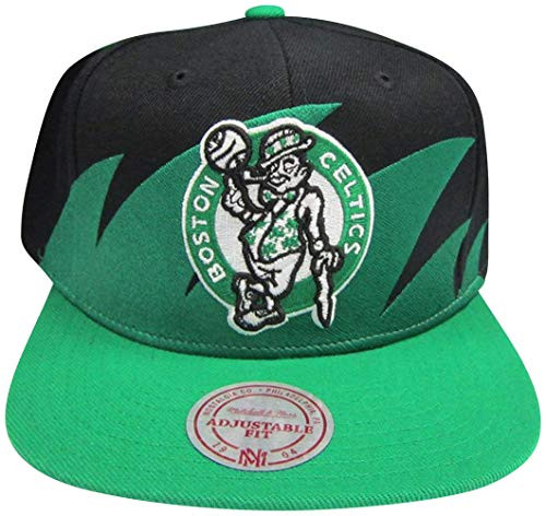Boston Celtics Mitchell  and  Ness Snapback Adjustable Plastic Snap Back Hat/Cap