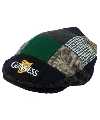 Guinness Patch Tweed Flat Cap - Unisex- Black- Medium