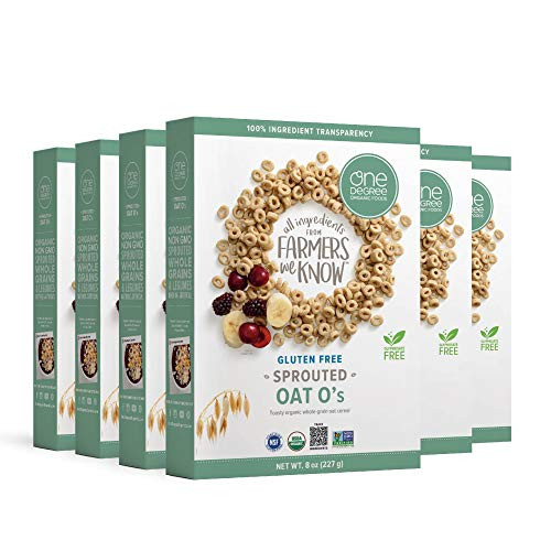 One Degree Organic Foods Sprouted Oat Os- Non-GMO- USDA Organic Oat Cereal- 8 oz.- 6 pack