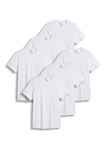 Jockey Men's T-Shirts Big  and  Tall Classic Crew Neck T-Shirt- 6 Pack- White- lt