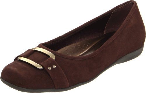 Trotters Women's Sizzle Signature Ballet Flat-Dark Brown Suded-7 SS US