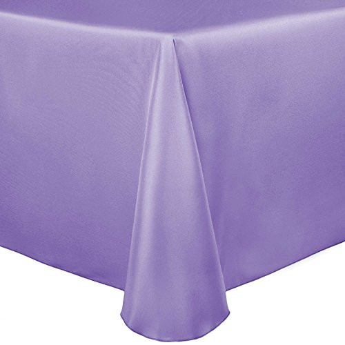 Ultimate Textile Bridal Satin 60 x 84-Inch Oval Tablecloth Violet Purple