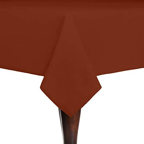 Ultimate Textile Cotton-Feel 60 x 60-Inch Square Fine Dining Tablecloth Burnt Orange