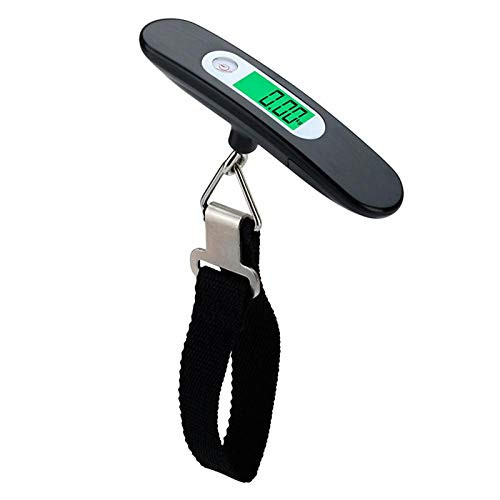 10g/50kg Mini Electronic Luggage Scale Digital Hanging Scale LCD Backlight Portable Travel Handheld Weighing Balance Black