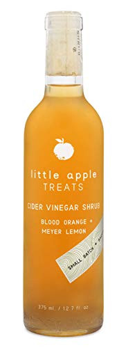 Little Apple Treats Organic Farm- All Natural Handcrafted Small Batch- American Made- Barrel Aged- Apple Cider Vinegar Shrub with Blood Orange Plus Meyer Lemon- 12.7 fl oz.