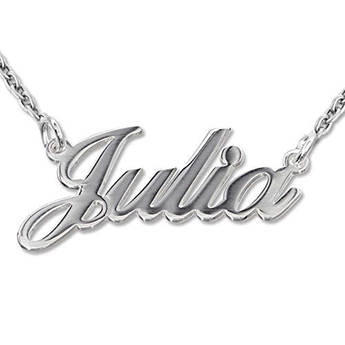 MyNameNecklace Personalized Classic Name Necklace -Custom Made Nameplate Pendant Christmas Jewelry Gift for Women-18- Sterling Silver- MyNameNecklace Personalized Classic Name Necklace -Custom Made Nameplate Pendant Christmas Jewelry Gift for Women-18- Sterling Silver-