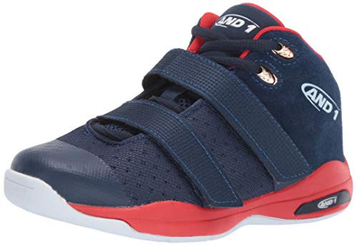 AND 1 Boy's Chosen One II Sneaker- Peacoat/Fiery red/White- W US Little Kid
