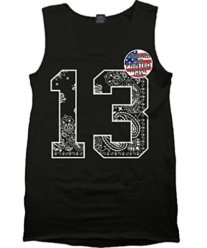 CaliDesign  13 Bandana Print Tank Top Gym Workout Muscle T Shirt Urban Wear Hip Hop Fresh Black