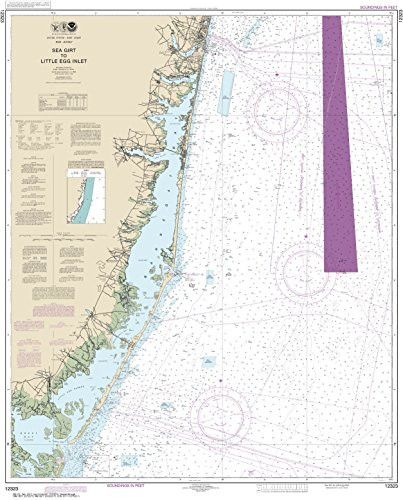 NOAA Chart 12323 Sea Girt to Little Egg Inlet- 41.36inch X 33.47inch Water-Resistant Chart