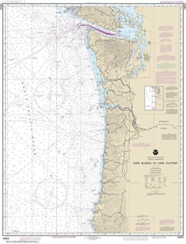 NOAA Chart 18003 Cape Blanco to Cape Flattery- 41.67inch X 31.62inch Water-Resistant Chart