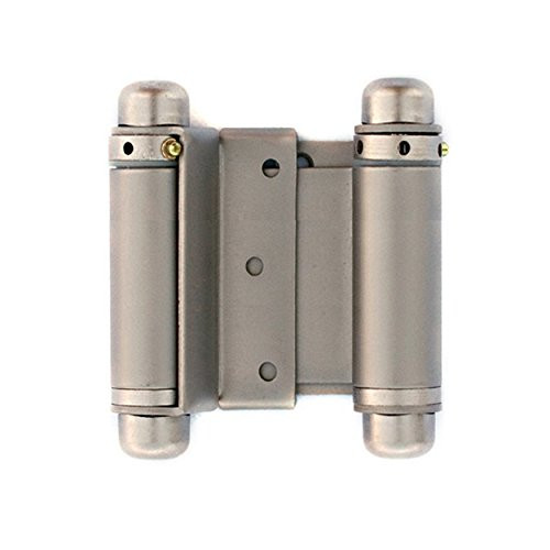 Cafe Door Hinge by CAFE DOORS EMPORIUM - 3inch Spring Hinge in Satin Nickel Finish Dual Action- Double Acting Hinge | Barrel Style for Saloon Western Bar Pub Swinging Cafe Doors