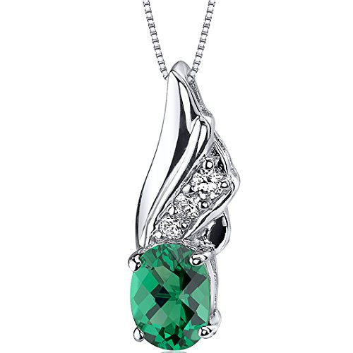 1.00 Carat Simulated Emerald Pendant 