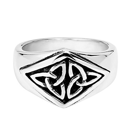 AeraVida Nice Celtic Triquetra Knot .925 Sterling Silver Ring -9-