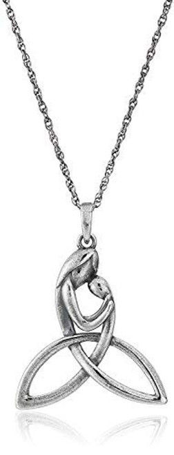 925 Sterling Silver Oxidized Celtic Mother and Child Knot Pendant Necklace- 18inch 925 Sterling Silver Oxidized Celtic Mother and Child Knot Pendant Necklace- 18inch