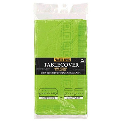 Amscan Kiwi Green 3-Ply Paper Table Cover | Party Tableware