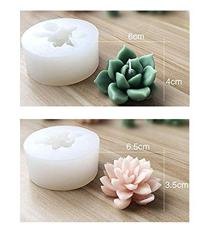 Succulent Cactus Silicone Mold Candles Handmade Molds Soap Mold Fondant Chocolate Candy Mould for Party Wedding Cake Decorating (C)