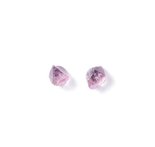 Fluorite raw crystal earrings studs purple or green
