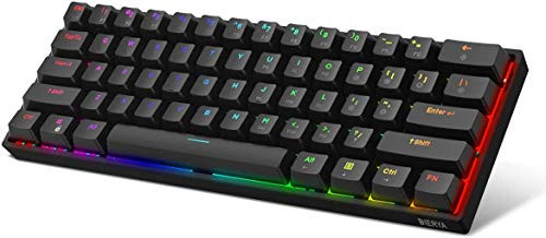 DIERYA DK61E 60 percent Mechanical Gaming Keyboard- RGB Backlit Wired PBT Keycap Waterproof Type-C Mini Compact 61 Keys Computer Keyboard with Full Keys Programmable -Gateron Optical Blue Switch- DIERYA DK61E 60 percent Mechanical Gaming Keyboard- RGB Backlit Wired PBT Keycap Waterproof Type-C Mini Compact 61 Keys Computer Keyboard with Full Keys Programmable -Gateron Optical Blue Switch-